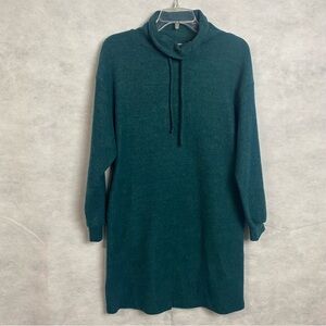 Lush Teal Cowl Neck Sweater